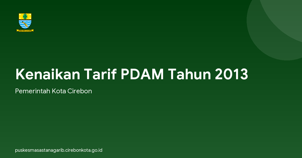 Kenaikan Tarif PDAM Tahun 2013