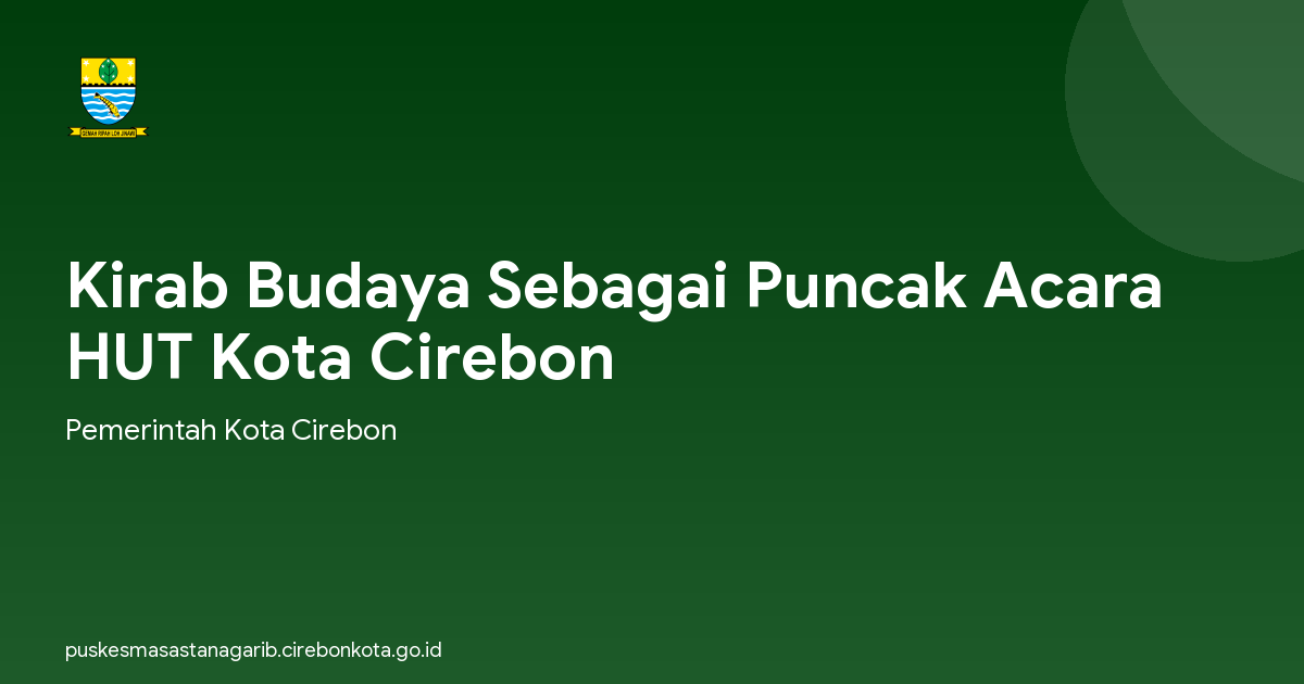 Kirab Budaya Sebagai Puncak Acara HUT Kota Cirebon