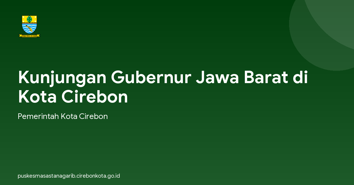 Kunjungan Gubernur Jawa Barat di Kota Cirebon