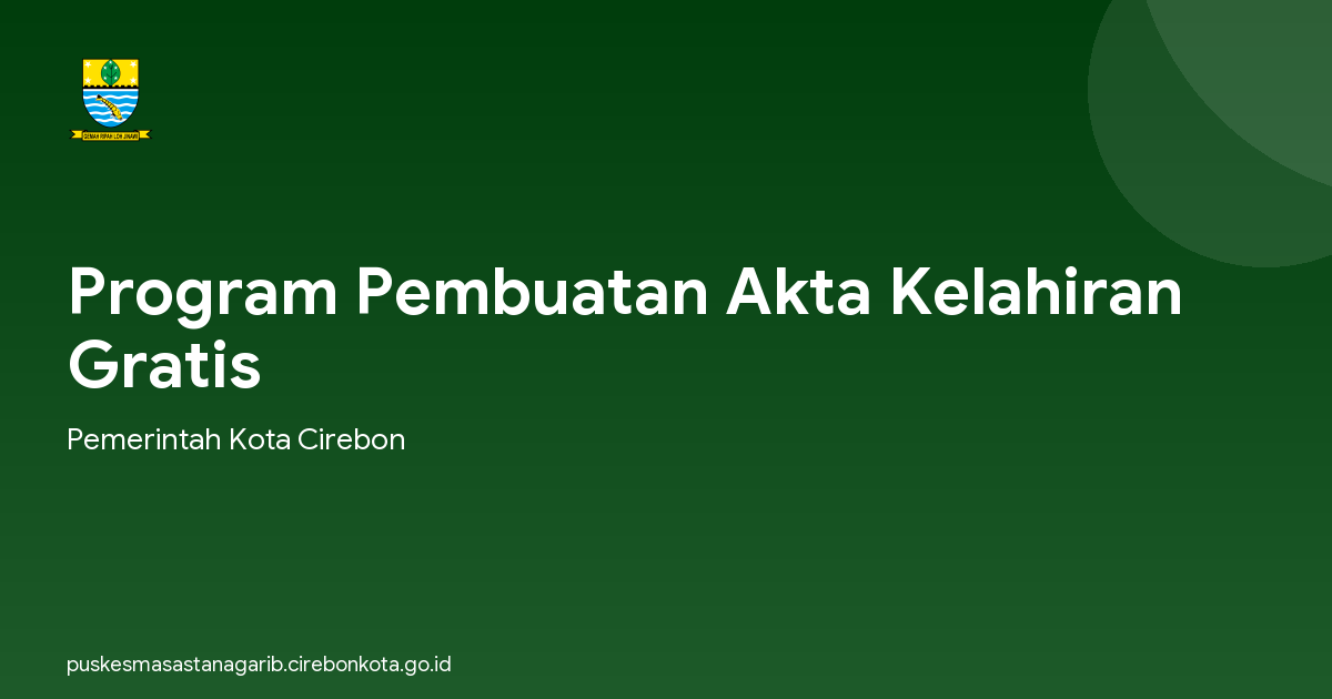 Program Pembuatan Akta Kelahiran Gratis