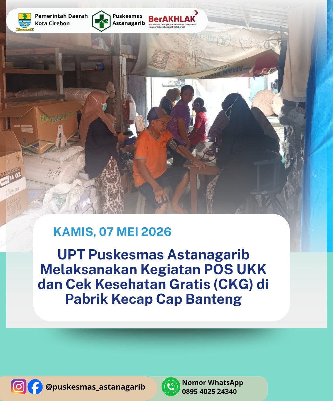 Kegiatan POS UKK Kecap Banteng di RW 03 Petratean Barat Kelurahan Pekalipan